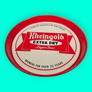 Vintage Bar 13 1/4"  Rheingold Lager Beer Liebmann Breweries Metal Serving Tray